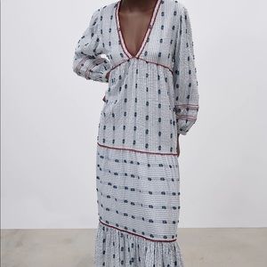 Zara Blue Striped Dress